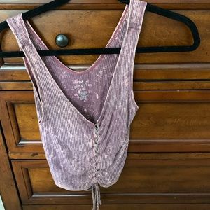 Lace down tank top